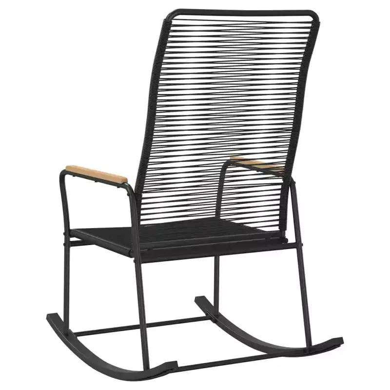 vidaXL Patio Rocking Chair Black 23.2x31.3x40.9 PVC Rattan