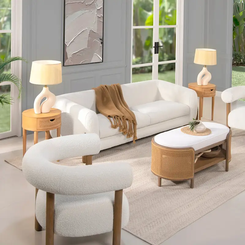 Alpine 90.5 Sherpa Upholstered Sofa
