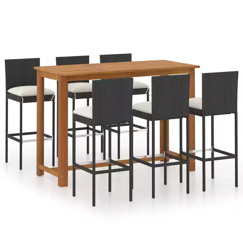 vidaXL Modern Outdoor Dining Set with Cushions - Choose Your Color