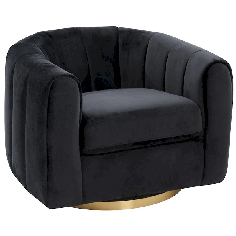 Cardiff Mid Century Modern Comfy Swivel Accent Chair