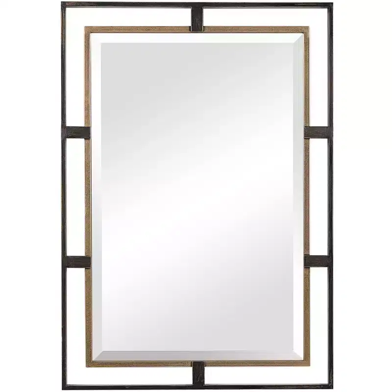 Uttermost Carrizo Distressed Bronze 22 x 32 Rectangular Wall Mirror