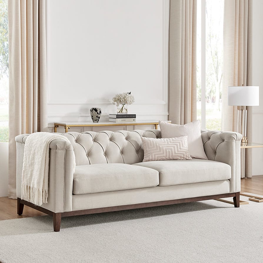 3 Seater Sofa - Stone - Discover the matte velvet 3 seater sofa in stone from the collection as you get ready to relax and unwind.