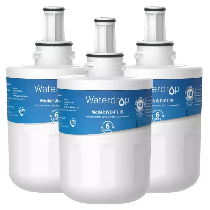 Waterdrop DA29-00003G Refrigerator Water Filter, Replacement for Samsung, DA29-00003B, DA29-00003A, HAFCU1,NSF 42 and 372 certified, 3 Filters