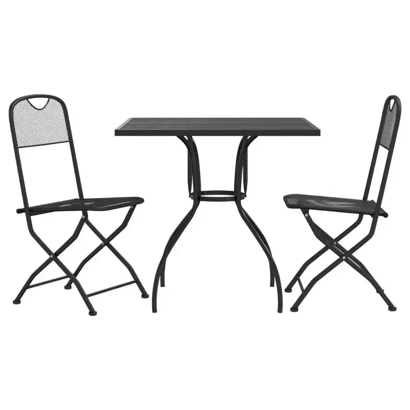 vidaXL Anthracite Metal Mesh Garden Dining Set