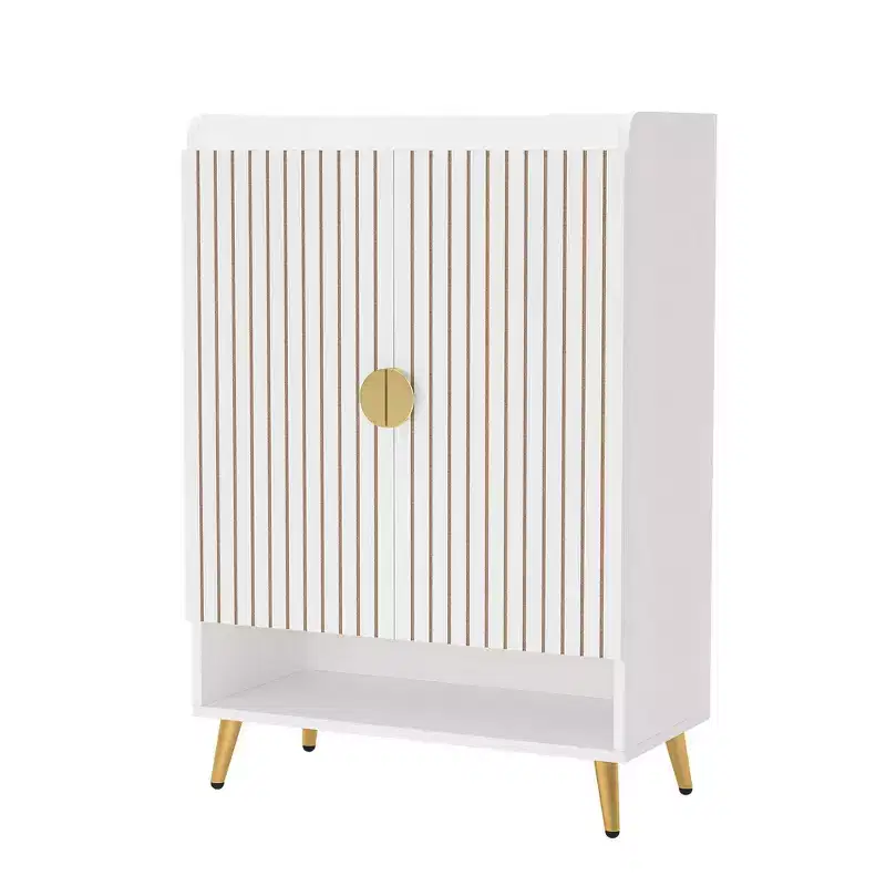 TUYOHW 7-Tier Shoe Cabinet,Large Capacity Shoe Storage Organizer with Adjustable Shelves & Doors,Freestanding Entryway Cabinet for 20+ Pairs,White
