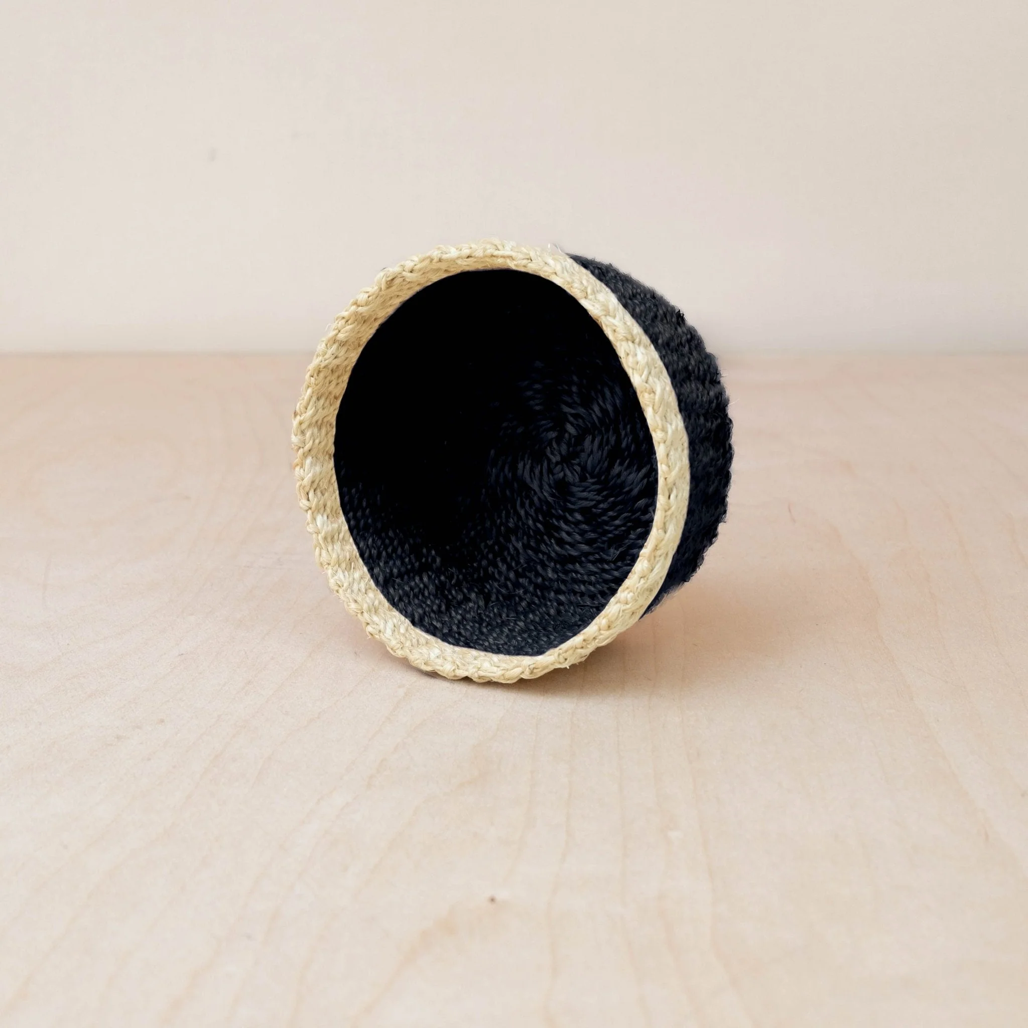 Black Small Round Tray - Mini Trinket Basket