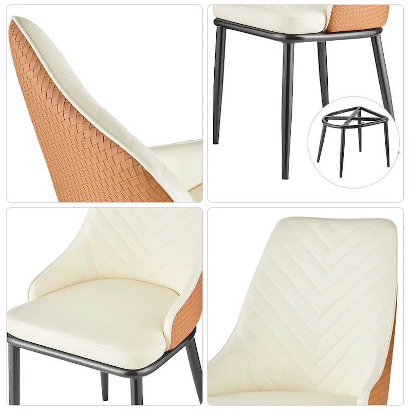 Faux Leather Upholstered Dining Chairs, Set of 4 - 18.1W x 21.3W x 36.6H