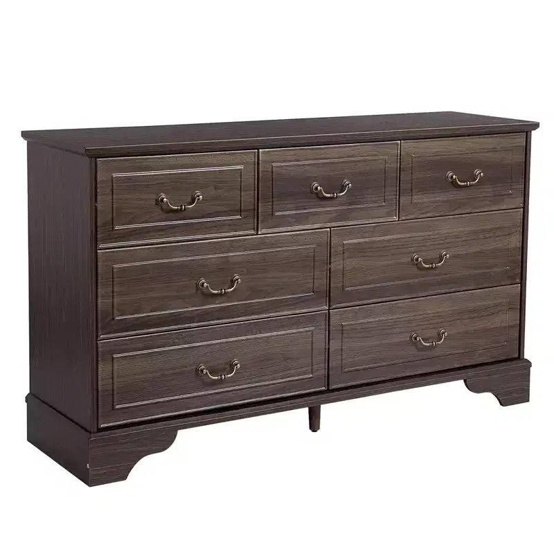 Karl Home 7-Drawer Brown MDF (Medium-Density Fiberboard) 53.94in. W Chest of Drawer