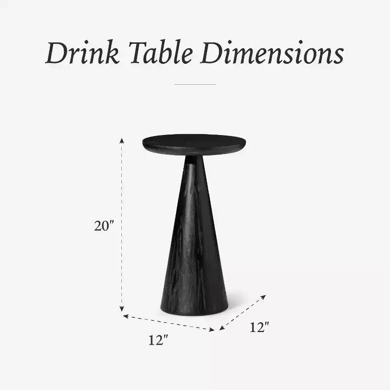 Maven Lane Owen Rustic Wooden Round Drink Table 12x20