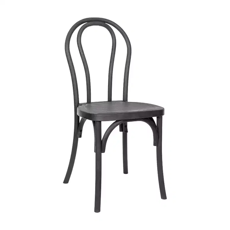 Emma and Oliver Weather-Resistant Wood Look Resin Thonet Chair for Indoor/Outdoor Use