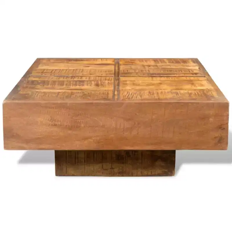 vidaXL Solid Acacia/Mango/Reclaimed Wood Coffee Table Wooden Couch Side Tea - 26.8 x 26.8 x 11.8 - Solid Mango Wood