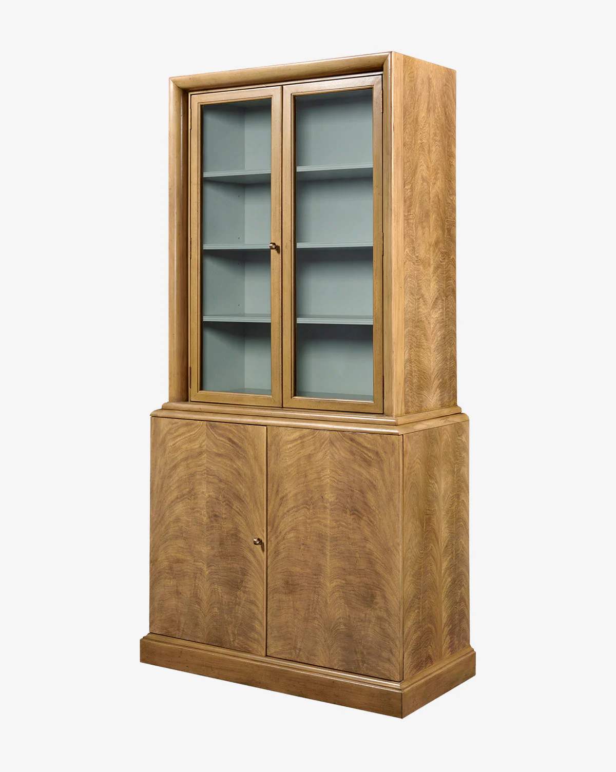 Contemporary Veneer Cabinet with Interior Shelving for Living Room