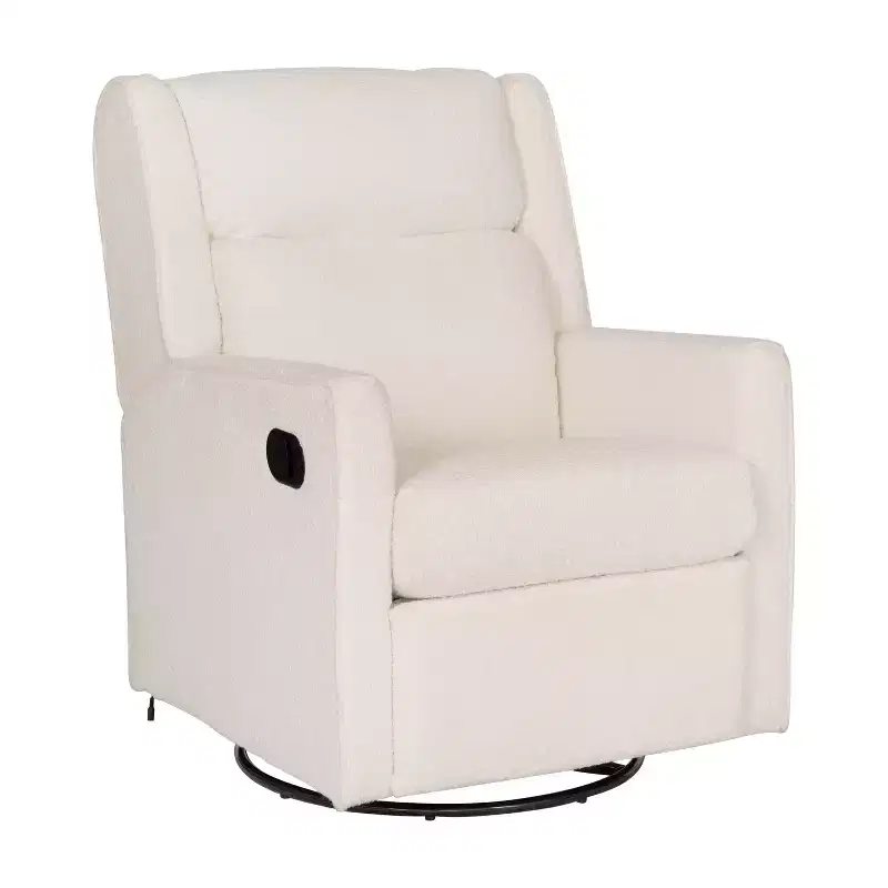 Emma and Oliver Swivel Glider Rocker Recliner with USB/USB-C Charging Ports, Manual 270 Degree Swivel Recliner