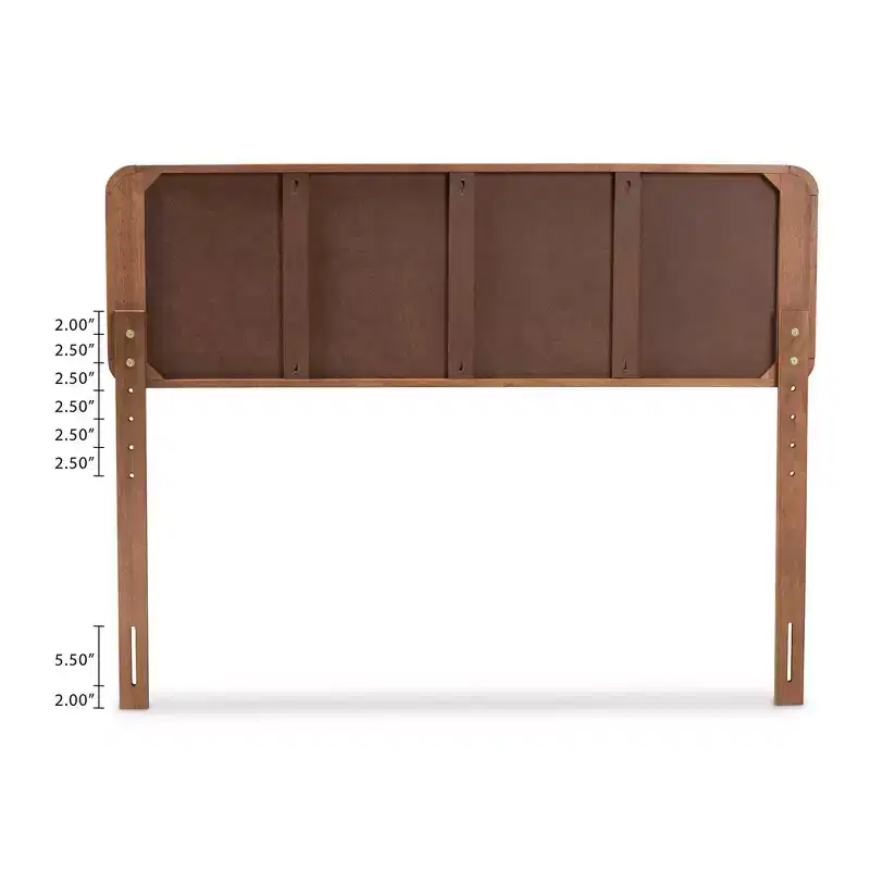 Brown Walnut King Platform Bed – Mid-Century Modern, 1-Person, No Box Spring Needed