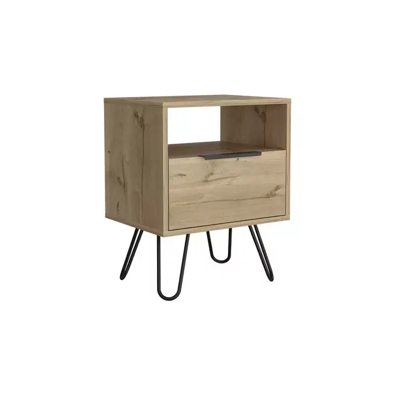 HomeRoots 22 Beige Wood Nightstand