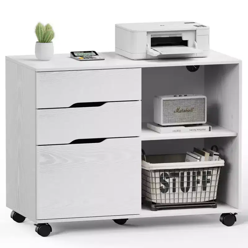 TUYOHW Multi-Storage File Cabinet with 3 Drawers,Noise-Free Mobile Storage Cabinet for Home and Office,31L x 24H Under Desk Cabinet,330lbs Max