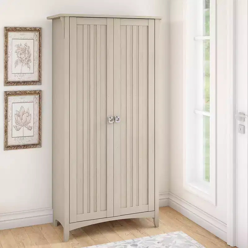Tall Storage Cabinet with Doors 5-Shelf Mission Style