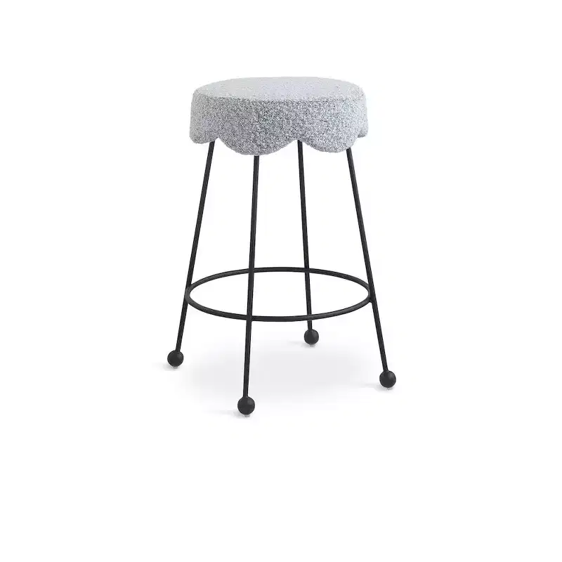 Meridian Furniture,Fleur Grey Fabric Counter Stool