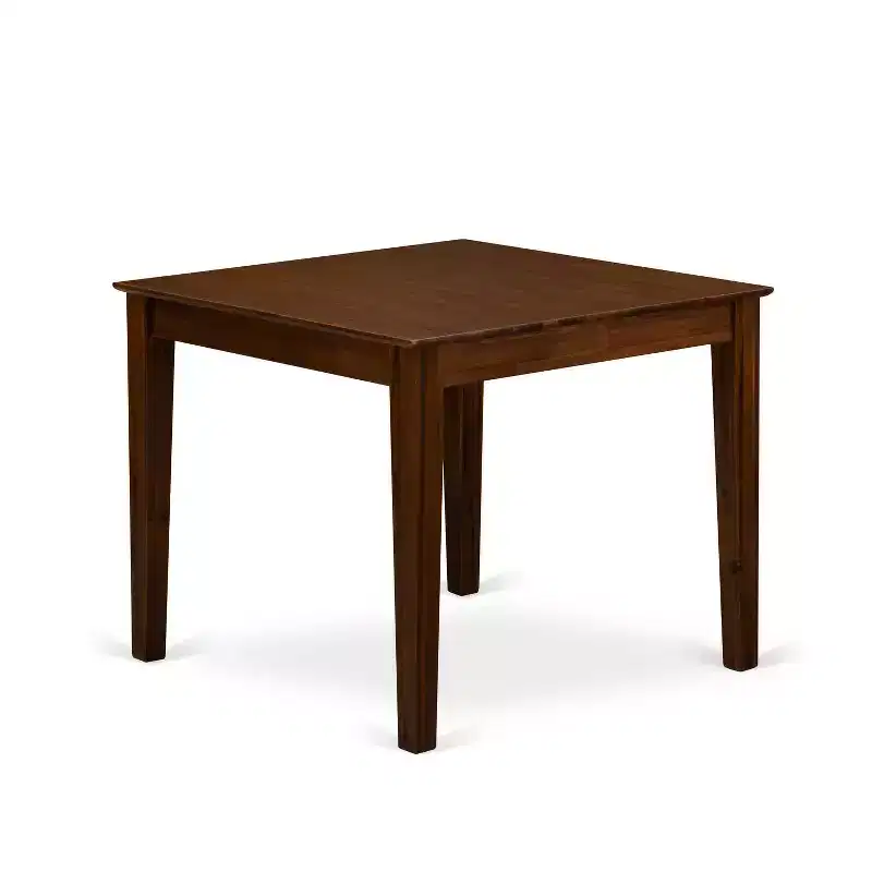 HomeStock 3-Pc Antique Walnut Finish Square Solid Wood Top Dining Table Set for Small Spaces