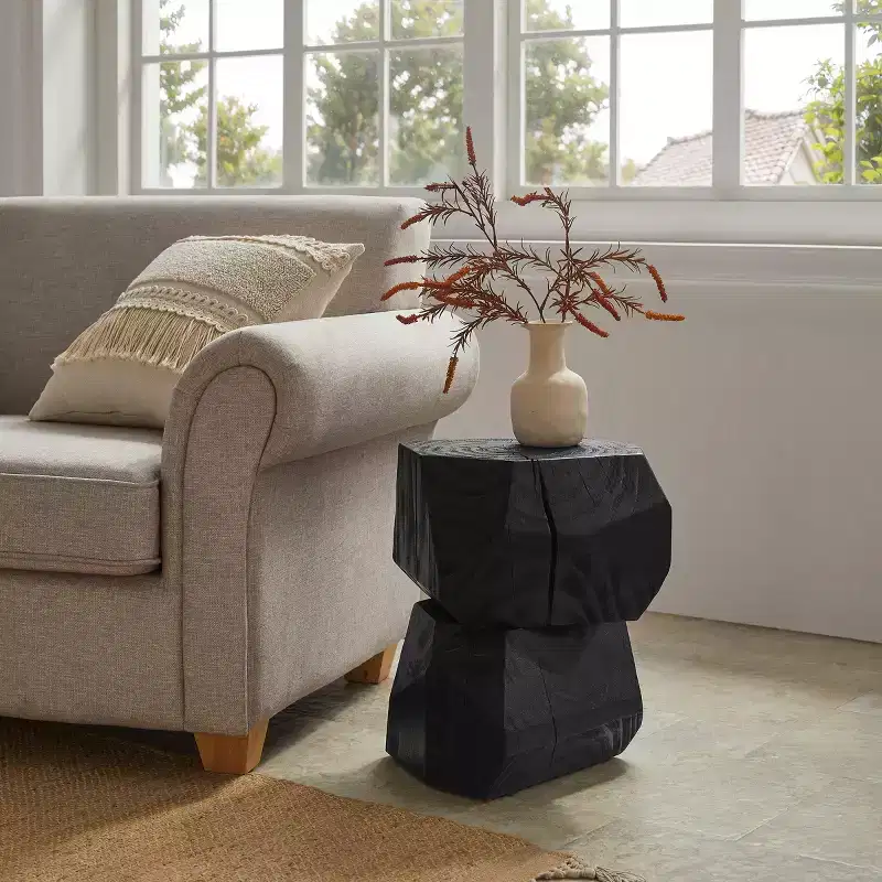 Art Leon Special Irregular Shape Solid Wood End Table Side Table