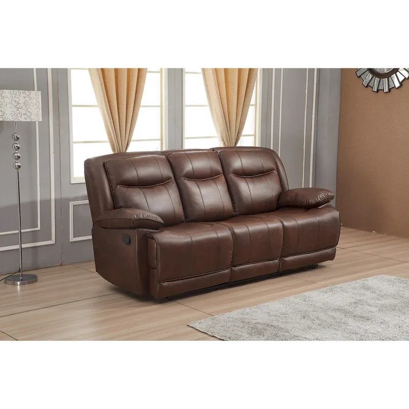 Betsy Furniture 3 Piece Bonded Leather Reclining Living Room Set, Sofa, Loveseat and Glider Chair