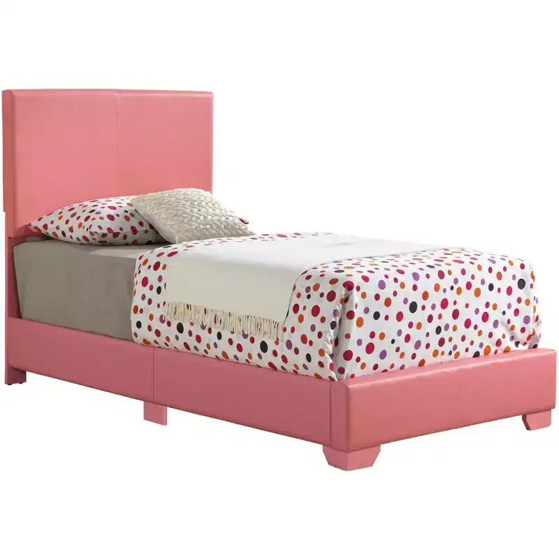 Upholstered Twin Panel Bed | Faux Leather | 175 lb Capacity | Box Spring Required