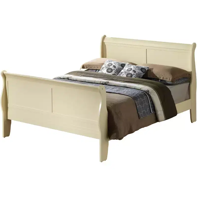 Louis Philippe Queen Sleigh Bed with High Footboard