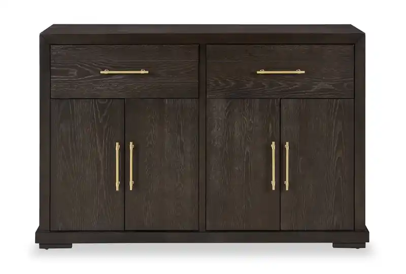Dining Server with Drawers, Storage & Built-In Wine Racks, 60W
