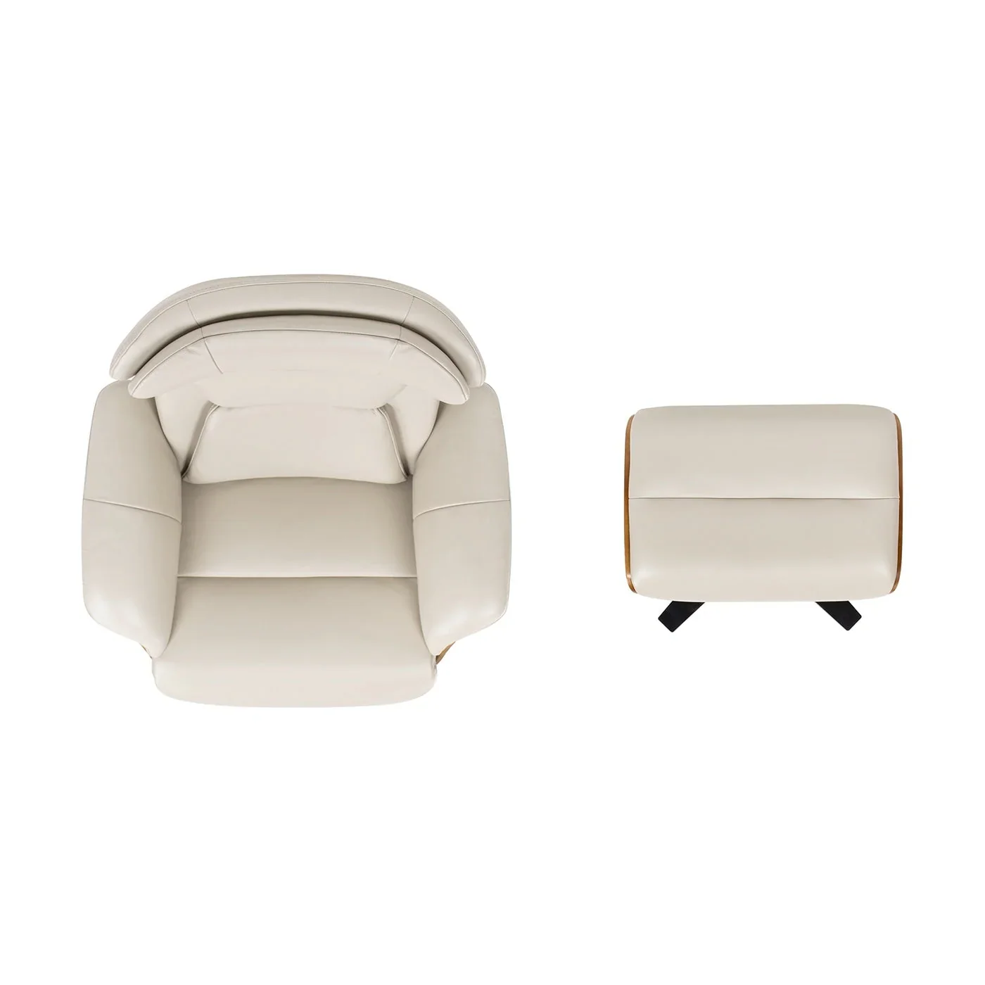 Jovan 31.5 Genuine Leather Recliner Lounge Chair with Ottoman