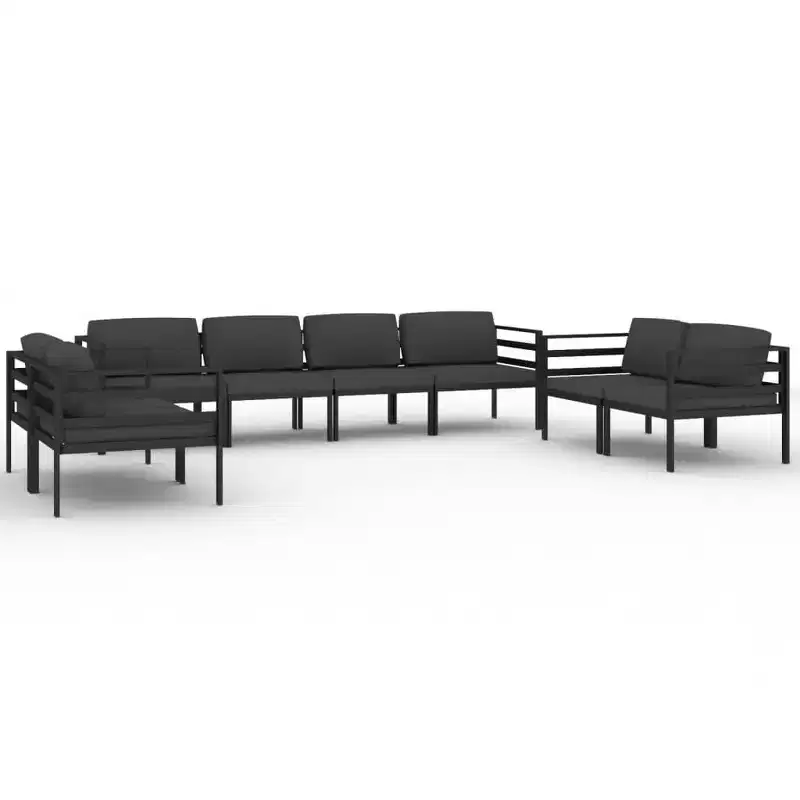 vidaXL Patio Lounge Set Outdoor Sectional Sofa Set Table Aluminum Anthracite