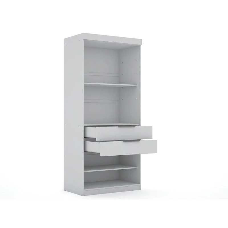 Mulberry 2 Sectional Modern Wardrobe Closet with 4 Drawers