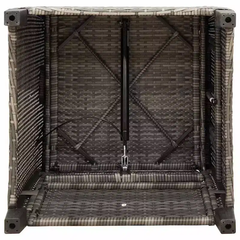 vidaXL Reclining Garden Chair PE rattan, powder-coated steel Medium