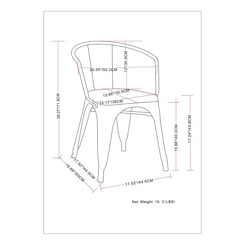 WyndenHall Set of 2 Elisse Metal Dining Armchairs Distressed Black/Silver: Industrial Style, Metal Frame
