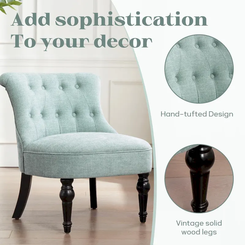 Tufted Upholstered Accent Chairs Set of 2