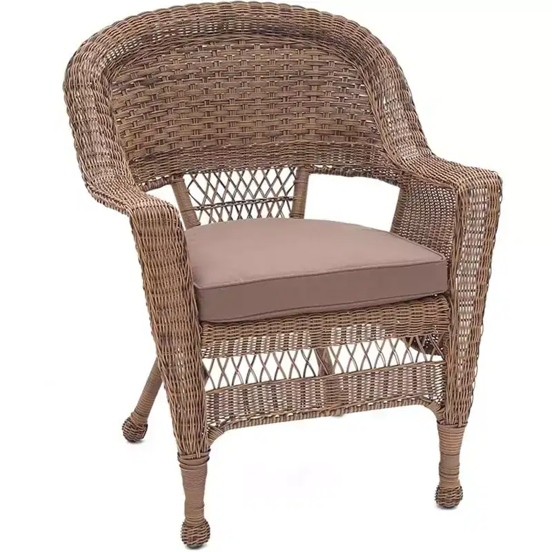 HomeStock Honey Coastal Craftsman Chair Set of 2 with Cushions