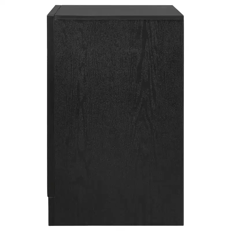 Black / White 2-Drawer Nightstand with Rhinestone Pulls, for 1