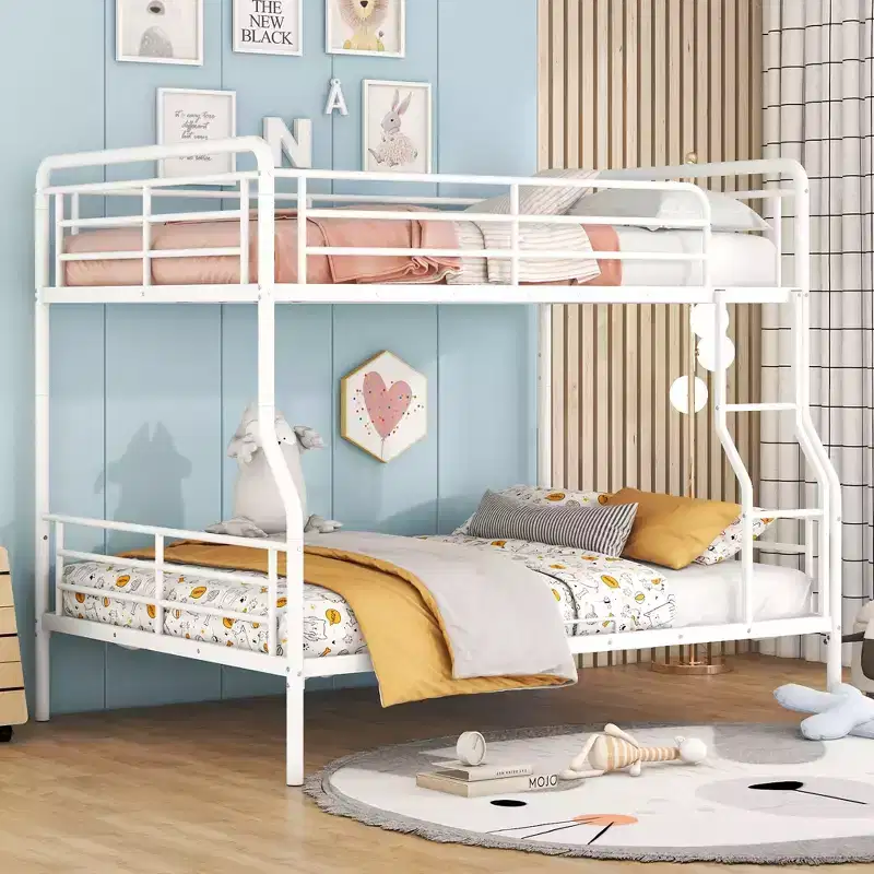 Full XL Over Queen Metal Bunk Bed - ModernLuxe