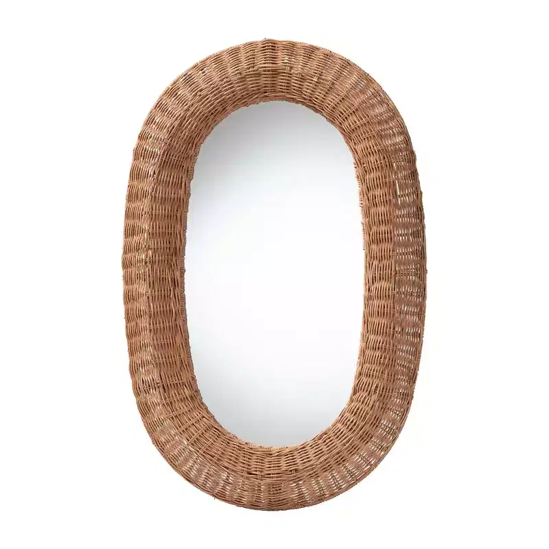 bali & pari Brisia Oval Rattan Wall Mirror