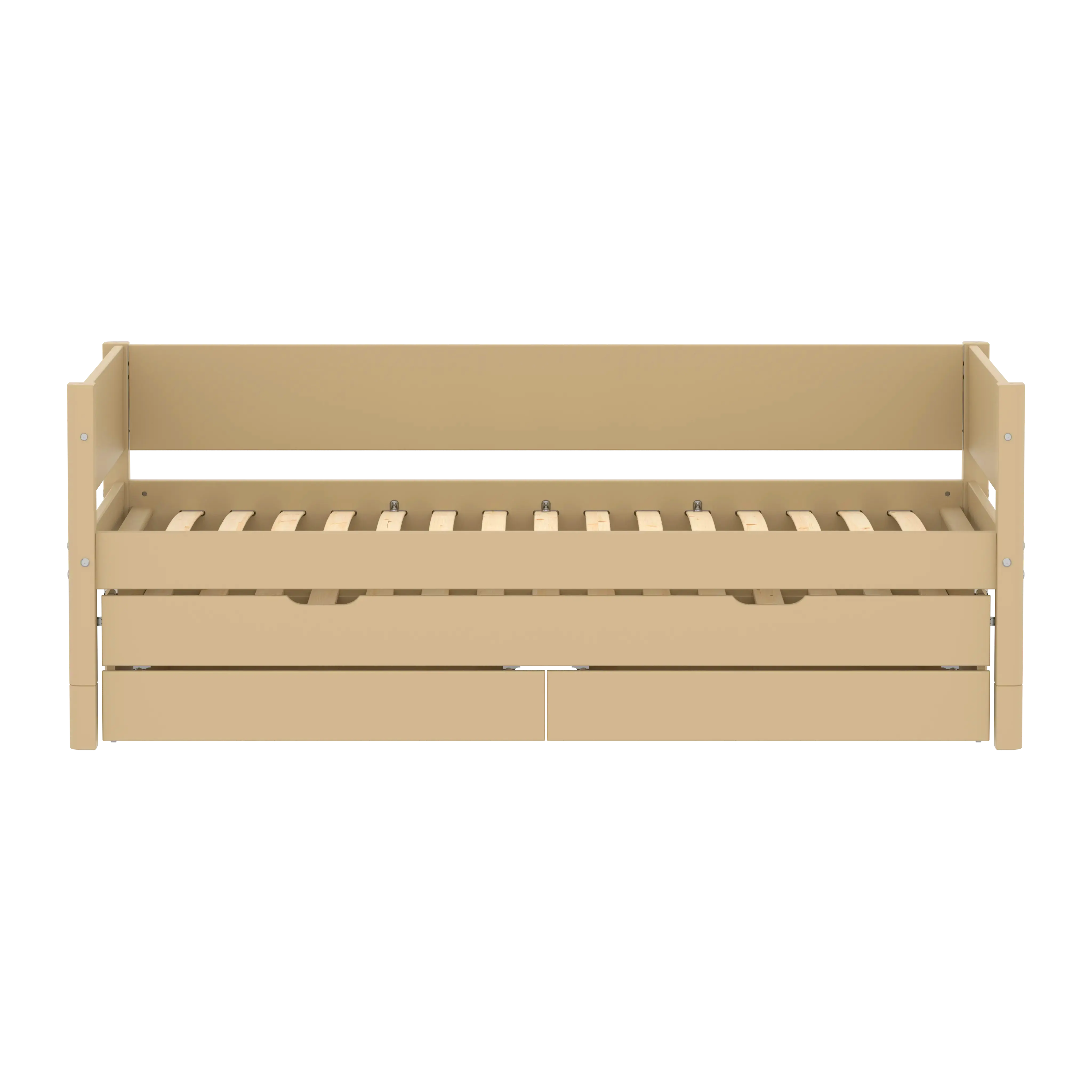 Single Bed with Pull-out Bed and Storage, 90x200 cm, Sand
