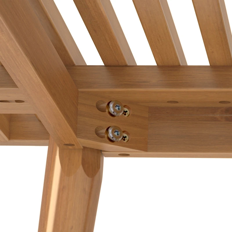 Plank and Beam Mid Century Double Wood Entryway Bench - 56.3 L x 16.5 W x 17.5 H