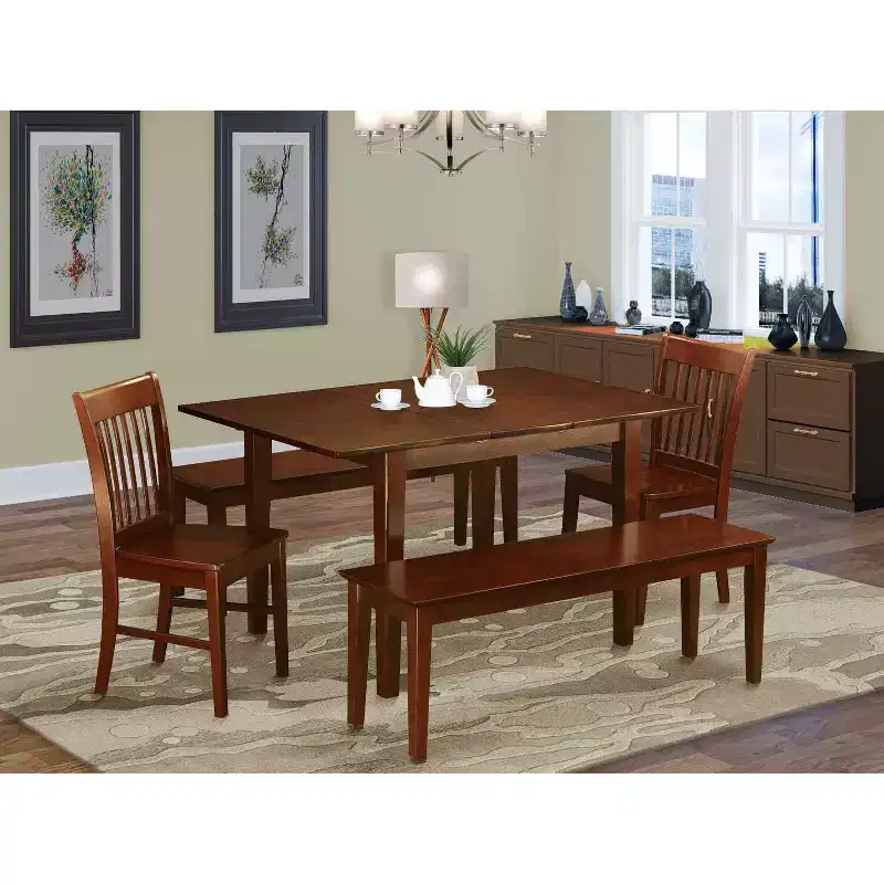 Coastal Dining Set - Table, Chairs & Bench for Small Kitchens