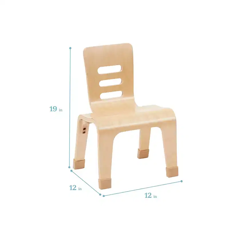 Stackable Bentwood Chair, 10 in Seat Height, Montessori-Style, 2-Pack