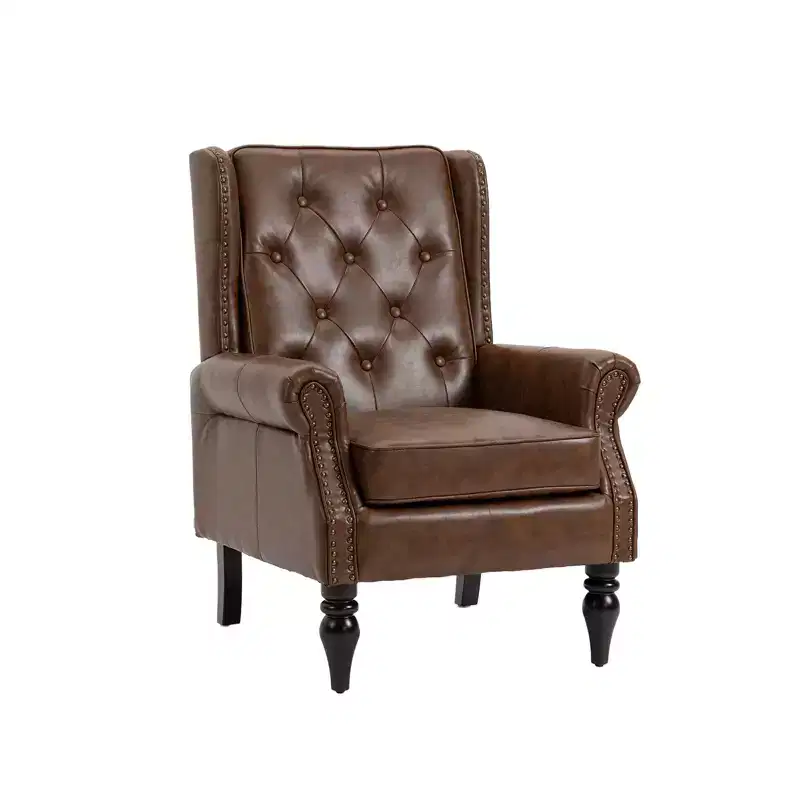 Lounge Chair, Wood Frame Armchair with Removable Cushion, Modern Accent Chair Leisure Chair Compatible with Living Room , Bedroom