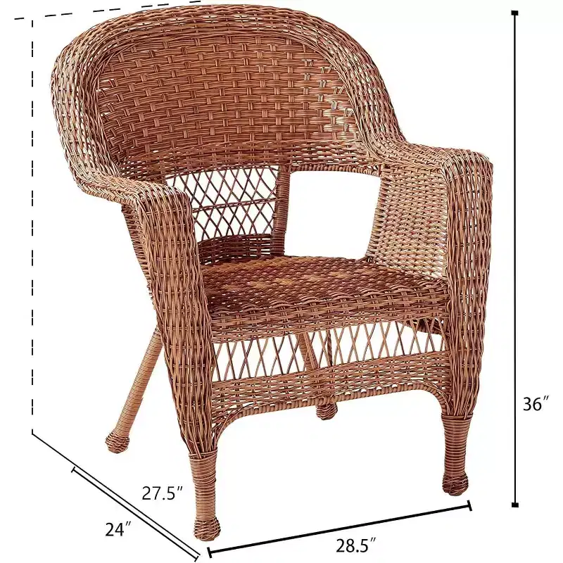 HomeStock Honey Coastal Craftsman Chair Set of 2 with Cushions
