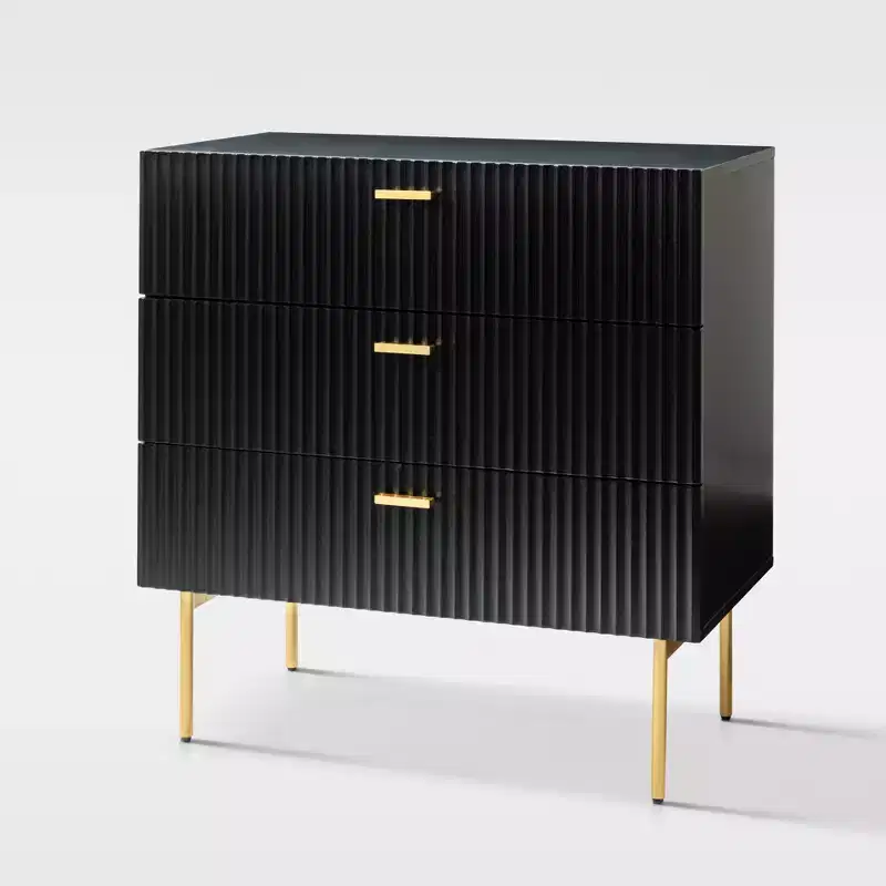 Brian 32 Tall 3 Drawer Bachelors Chest with storage for bedroom| ART OF LIVING DESIGNS-BLACK