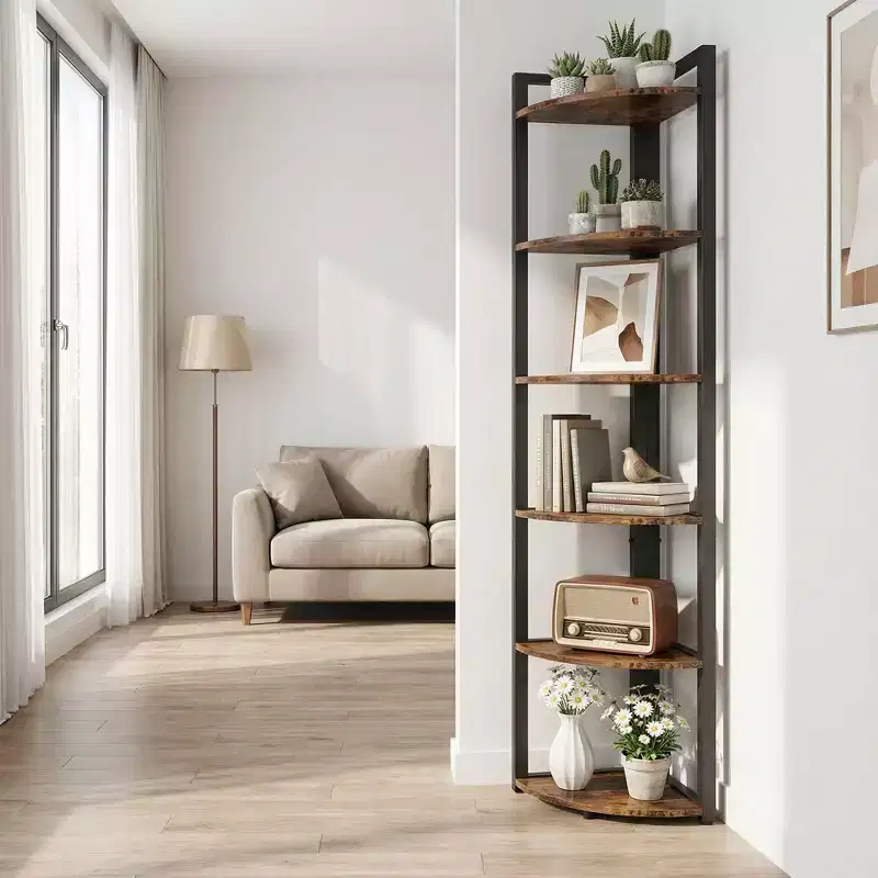 MAYEERTY 6-Tier Versatile Corner Shelf, Multi-Use Storage Rack & Plant Stand
