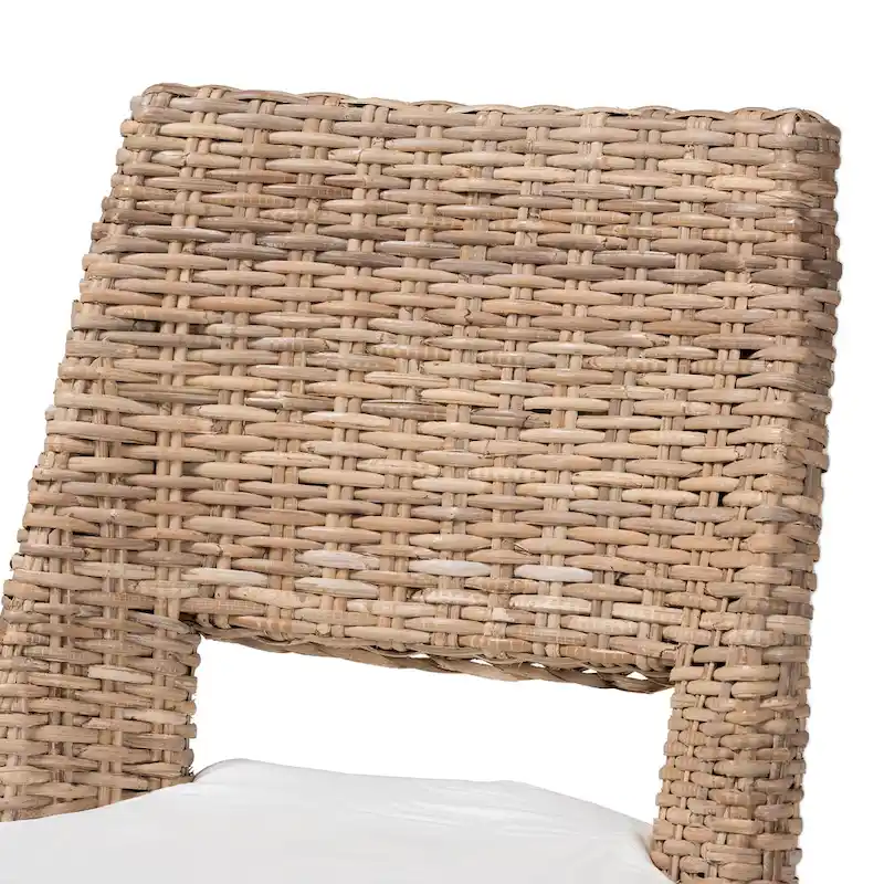 Nafaro Bohemian Rattan/ Metal 2-Piece Dining Chair Set with Cushion