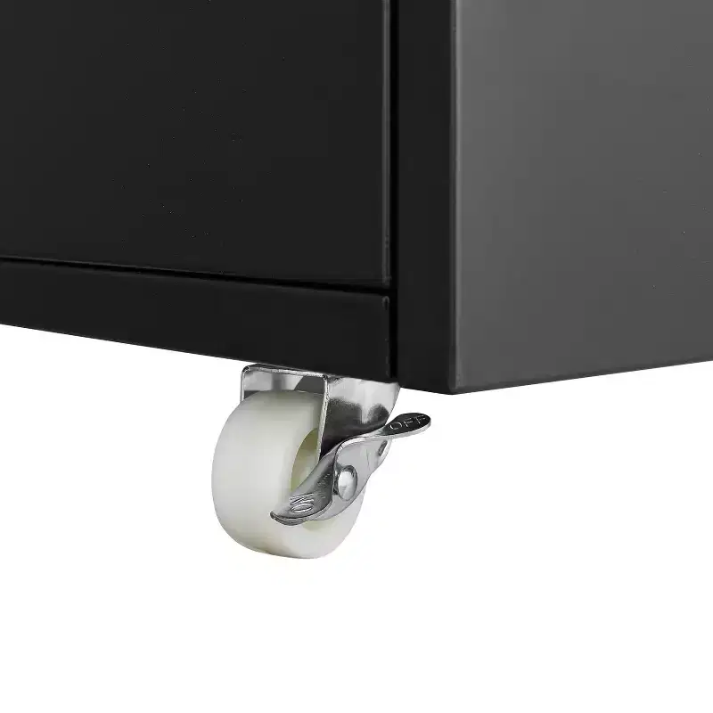 Printer Stand with Storage, Copier Printer Cabinet with 2 Doors Mobile Steel File Cabinet Rolling Storage Cabinet on Wheels for Home Office