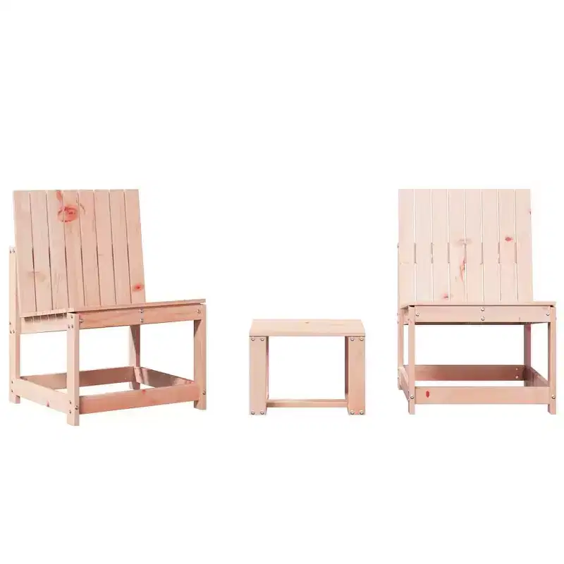 vidaXL Patio Lounge Set - 3 Piece Garden Furniture - Solid Douglas Wood - Outdoor/Deck/Backyard