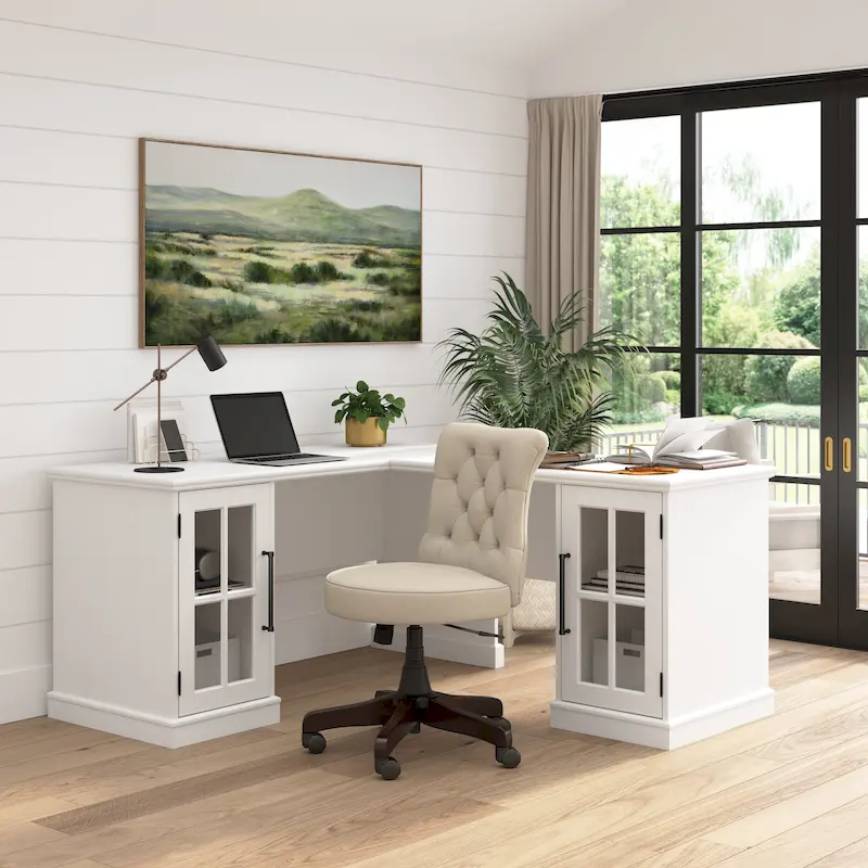 Westbrook 60W L Shaped Desk with Storage by Bush Furniture
